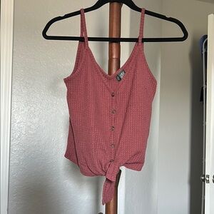 Women's Wild Fable Mauve Pink Waffle Knit Button-Down Tank Top Size Small |A193